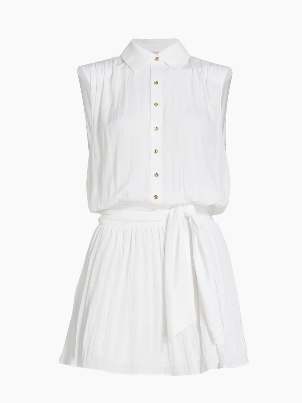 Ramy Brook Peyton Tie-Waist Sleeveless Shirtdress NWOT Sz S